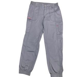 WonderWink Wonderflex Womens Love Cargo Jogger Pant Pewter Size Large EUC